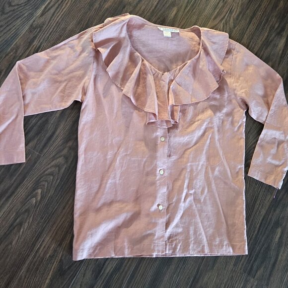 TWEEDS Peasant Style 100% Linen Tunic Blouse NWOT/SIZE M - Picture 1 of 8